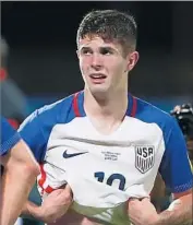  ?? Ashley Allen Getty Images ?? CHRISTIAN PULISIC of the U.S. team moments after a loss to Trinidad and Tobago in October.