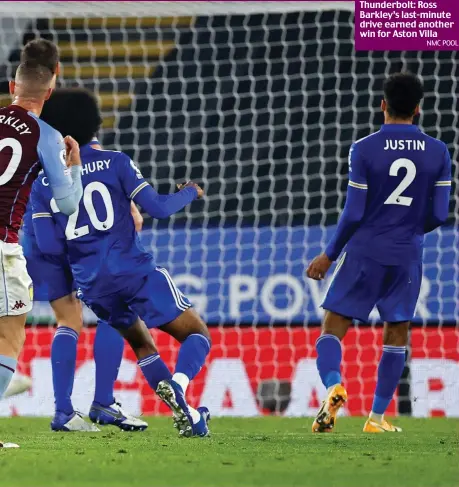  ?? NMC POOL ?? Thunderbol­t: Ross Barkley’s last-minute drive earned another win for Aston Villa