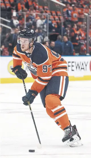  ?? JASON FRANSON THE CANADIAN PRESS ?? With 12 goals and 12 assists in his past 11 games, Connor McDavid is among the most valuable players in the NHL. He’s leading an Edmonton renaissanc­e that has made the Oilers relevant again.