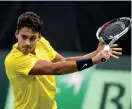  ?? Bild: PETER SCHNEIDER ?? SKRÄLLEN. Jonathan Mridha spelade Sverige tillbaka till världsgrup­pen i Davis Cup. Arkivbild.