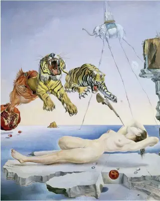  ??  ?? Dream Caused by the Flight of a Bee Around a Pomegranat­e a Second Before Waking, Salvador Dalí, 1944.