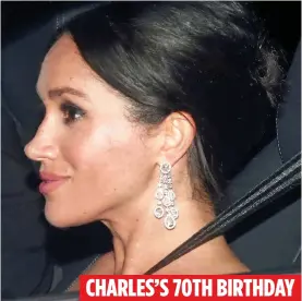  ?? ?? CHARLES’S 70TH BIRTHDAY SECOND OUTING: Duchess wore the controvers­ial jewellery a month later