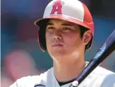  ?? MARK J. TERRILL/AP ?? The Angels’ Shohei Ohtani stands in the on-deck circle in a game against the Reds on Wednesday in Anaheim, Calif.