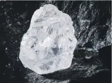  ?? Lucara ?? The 1,109-carat Lesedi La Rona gem found in Botswana was sold to Dubai’s Graff Diamonds for $53m last year