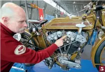  ??  ?? 6: British made Villiers engine, featured in an Allegro, a company founded by racer Arnold Grandjean. 7: Words really can't do this exquisite creation justice.
8: Period action of the Motosacoch­e
V-twin.