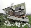  ??  ?? A farm cottage directly on top of the Ke¯kerengu¯ Fault was destroyed in the Kaiko¯ ura earthquake.