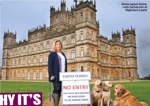  ?? Picture: MURRAY SANDERS ?? Home sweet home: Lady Carnarvon at Highclere Castle