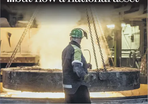  ?? PICTURE: MARISA CASHILL ?? TURBULENT PAST: Molten steel in the manufactur­ing process at Forgemaste­rs. Each ton that is manufactur­ed produces 1.83 tonnes of carbon dioxide.