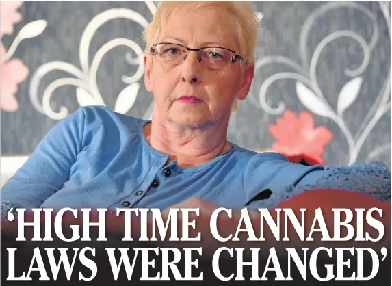  ?? ROB BROWNE ?? Cannabis campaigner Sue Cox, from Cwmbran, suffers from Multiple Sclerosis and uses cannabis to alleviate the agonising symptoms