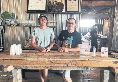  ?? CAROLYN EVANS HAMMOND ?? Bruno Francois, left, and Jens Korberg own the Old Third, a winery in Prince Edward County. Their sprawling 4,200-square-foot restored barn rises three storeys and lures you in with lounging nooks, a tasting bar and a new pasta bar called Quattro Amici.