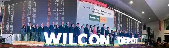  ??  ?? Wilcon Depot initial listing ceremony at PSE