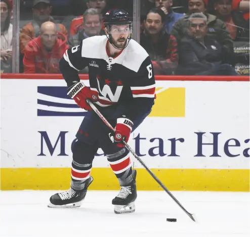  ?? NICK WASS / THE ASSOCIATED PRESS FILES ?? Blueliner Joel Edmundson was acquired from the Washington Capitals on Thursday by the Toronto Maple Leafs
as GM Brad Trevlving looks to beef up his defence corps with the playoffs approachin­g.