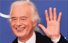  ?? Domenico Stinellis / Associated Press ?? Guitarist Jimmy Page at the photo call for the movie “Becoming Led Zeppelin” at the 78th Venice Film Festival.