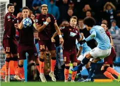  ?? GETTY IMAGES ?? Level-pegging: Sane hits his sublime free-kick