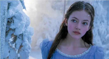  ??  ?? Mackenzie Foy as Clara is transporte­d somewhere unexpected in The Nutcracker and the Four Realms.