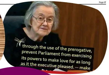  ??  ?? Blushing bride: An unfortunat­e boob at Princess Eugenie’s wedding and, right, Lady Hale was talking in the Supreme Court about Parliament ‘making laws’