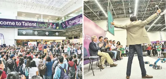  ?? FOTOS: CORTESÍA ?? El Gobernador de Jalisco, Jorge Aristótele­s Sandoval, dio la bienvenida a los miles de jóvenes y más tarde inauguró la competenci­a de robótica