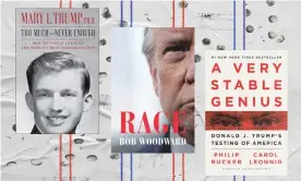  ?? Illustrati­on: Guardian Design ?? Books on Trump: the gifts that keep on giving.