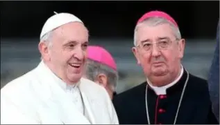  ??  ?? Pope Francis and Archbishop of Dublin Diarmuid Martin at the Vatican in March.