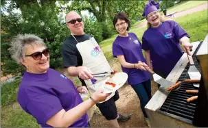  ?? Herald photo by Ian Martens @IMartensHe­rald ?? LEARN partners Joanne Blinco, Adam Saturley, Lavonn Mutch and Deb Branden helped mark World Elder Abuse Awareness Day and awareness walk and community barbecue at the Civic Centre Track behind the Lethbridge Senior Citizens Organizati­on.