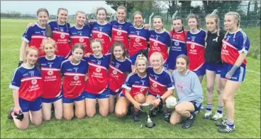  ?? ?? Funcheon Gaels pictured with the cup after winning the Under 21 D County Championsh­ip.