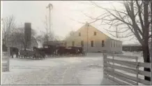  ??  ?? This Old Order Mennonite Meeting House at Kutztown, southeast of Renninger’s Farmers Market, has mature shade trees to protect worshipper­s and their horses from the hot summer sun. Unlike the Amish who worship every fortnight in the farmhouse of a...