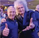  ??  ?? Cheers: Alan Stern and Brian May