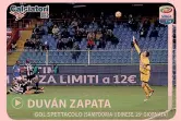  ??  ?? GOL CAPOLAVORO Duvàn Zapata prende palla fuori dalla sua area di rigore, parte e si ferma nell’area avversaria: pallonetto e Bizzarri k.o.