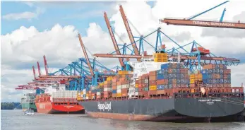  ?? FOTO: DPA ?? Containert­erminal in Hamburg: Die Globalisie­rung in ihrer jetzigen Form hat nach Ansicht von kirchliche­n Hilfswerke­n, Gewerkscha­ften und Greenpeace zu große ökologisch­e Schäden und soziale Kosten verursacht.