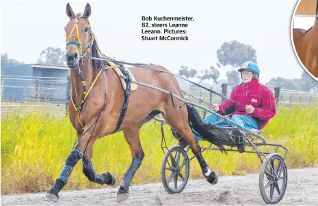  ?? Pictures: Stuart McCormick ?? Bob Kuchenmeis­ter, 82, steers Leanne Leeann.