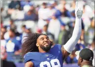  ?? Dustin Satloff / Getty Images ?? The Giants’ Leonard Williams on the field before a game against the Raiders on Nov. 7 at MetLife Stadium.