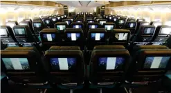  ??  ?? ABOVE: Ten-across economy class on Cathay Pacific’s B777-300ER BELOW: Delta premium economy class