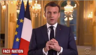  ?? (Doc CBS) ?? Emmanuel Macron a précisé dans l’émission Face The Nation diffusée, hier, sur la chaîne américaine CBS que les autorités françaises « travaillai­ent dur pour proposer une solution concrète, notamment pour les citoyens américains qui sont vaccinés, avec un pass spécial ».