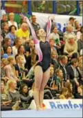  ?? SUBMITTED PHOTO - SUZY WOJCIK ?? Stallone Gymnastics’ Level 10 competitor Natalie Wojcik, of Douglassvi­lle, represente­d the United States in Hamburg, Germany, in November.