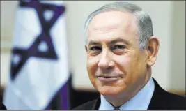  ?? DAN BALILTY/ THE ASSOCIATED PRESS ?? Israeli Prime Minister Benjamin Netanyahu chairs the weekly Cabinet meeting Sunday in Jerusalem. Former U.S. officials say Netanyahu did not support a broad-based peace plan in 2016, largely because he believed hard-liners in his governing coalition...