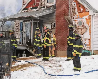  ?? Jeff Pudlinski/Contribute­d photo ?? The Bantam Fire Company and other first responders contained a fire at the home of Kalia Furnari and Chris McCormick, the owners of Bantam Tree LLC. The two lost nearly everything that made their business run.