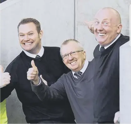  ??  ?? 0 St Mirren’s team of “doorknobs”, from left, Anton Mciver, Norrie Mcintosh and Stewart Mcintosh.
