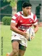  ??  ?? HAVING A BALL: Prince Khatri, a rugby player who has represente­d India