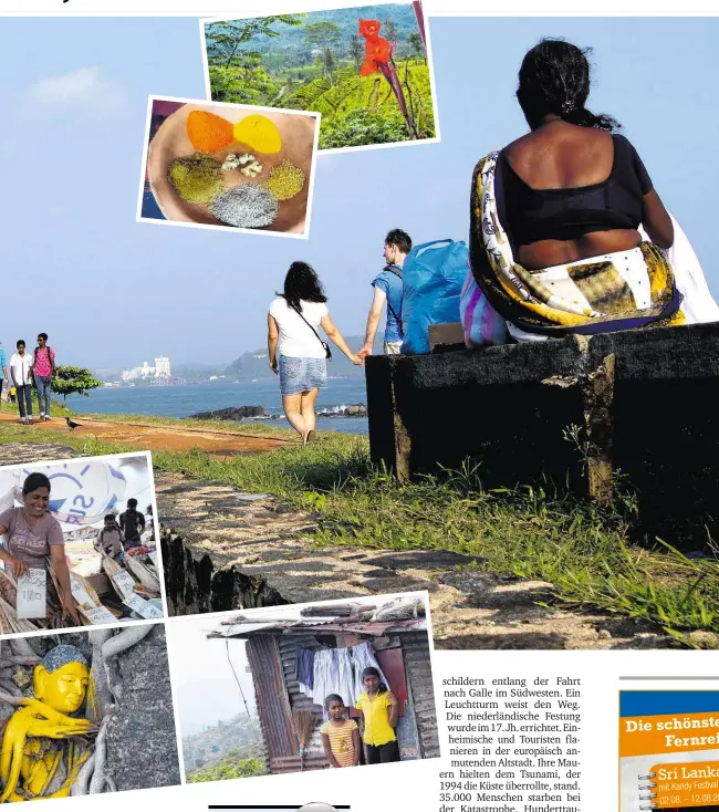  ??  ?? Getrocknet­e Fische gibt’s zu Marktpreis­en in Negombo. Geruchsemp­findlich darf man beim Besuch aber nicht sein. Religion gehört zum Alltag. Selbst in Bäumen finden sich religiöse Symbole. Blitzweiße Schulunifo­rmen vor einfachen Wellblechh­ütten im...