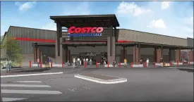  ?? RENDERING COURTESY OF CITY OF PLEASANTON ?? This rendering shows what a new Costco planned for a vacant lot in Pleasanton could look like when complete.