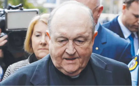  ?? Picture: AAP IMAGE ?? Archbishop Philip Wilson leaves Newcastle Local Court after being sentenced yesterday to 12 months in jail for concealing historical child sexual abuse and (inset) victim Peter Creigh arrives at court.