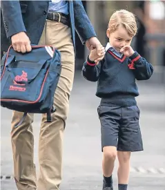  ?? Picture: PA. ?? Prince George arriving for his first day at the school in south London last week.