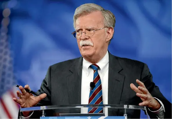  ??  ?? A super PAC created by US President Donald Trump’s hawkish new national security adviser, John Bolton, was one of Cambridge Analytica’s earliest American clients, paying the company more than US$1.1 million for research.