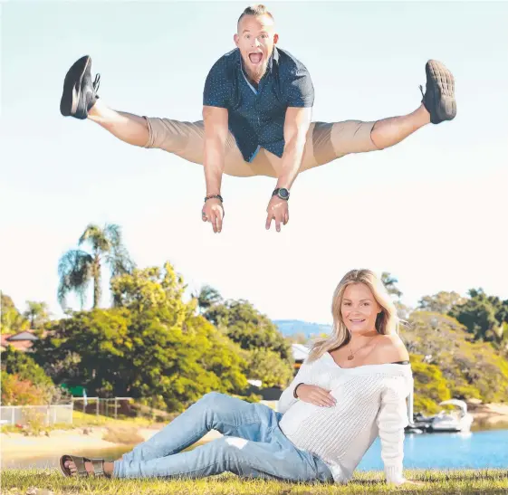  ?? Picture: GLENN HAMPSON ?? Espen Hjalmby and partner Bec Markham are expecting their first baby in September.