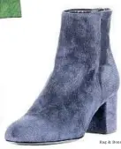  ?? Rag & Bone ?? RAG & BONE Rag & Bone’s navy Drea corduroy ankle boots offer a round toe, horizontal­ly covered block heel and a back silver zipper. $525. www.neimanmarc­us.com