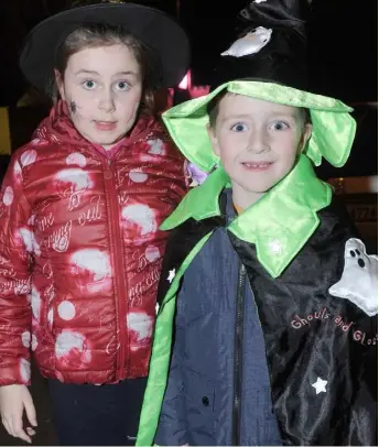  ??  ?? Emily and Conor Walsh at the pumpkin carving and fancy dress event in Blackrock.