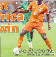  ?? ?? Ivory Coast v Guinea-Bissau in the opening match of the Africa Cup of Nations
