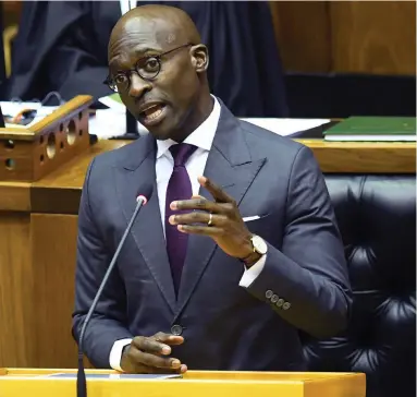  ?? PICTURE: EPA ?? TOUGH BUSINESS: Finance Minister Malusi Gigaba delivers the annual budget speech.