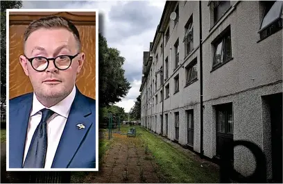  ?? ?? ●●Heywood and Middleton MP Chris Clarkson (inset) called for assurances that tenants such as those on Freehold can have confidence homes they are provided with would be fit for habitation.