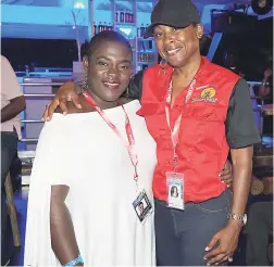  ??  ?? Coleen Douglas (left) and Tracey Hamilton at the Jamaica Tourist Board booth.